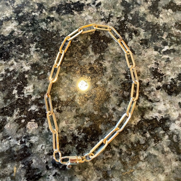 14K Gold Paper Clip Bracelet 7” inches - Picture 10 of 14